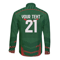 Custom Bangladesh Cricket Long Sleeve Button Shirt Go Tigers Sporty Version - Wonder Print Shop