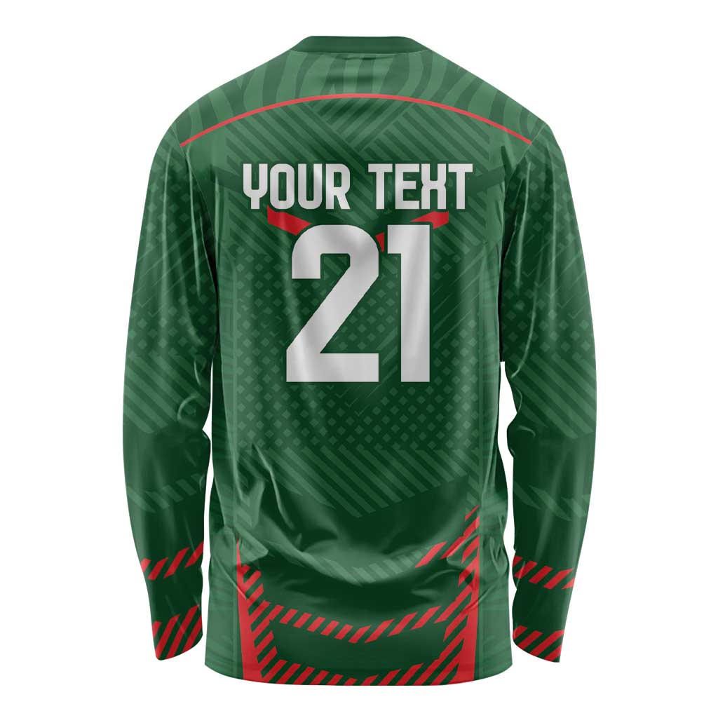 Custom Bangladesh Cricket Long Sleeve Shirt Go Tigers Sporty Version - Wonder Print Shop