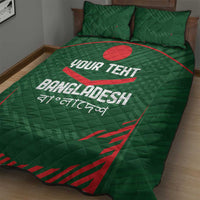 Custom Bangladesh Cricket Quilt Bed Set Go Tigers Sporty Version - Wonder Print Shop
