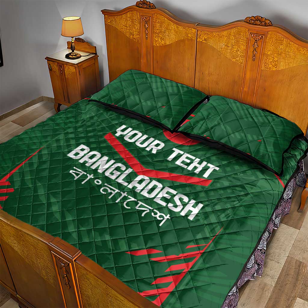 Custom Bangladesh Cricket Quilt Bed Set Go Tigers Sporty Version - Wonder Print Shop