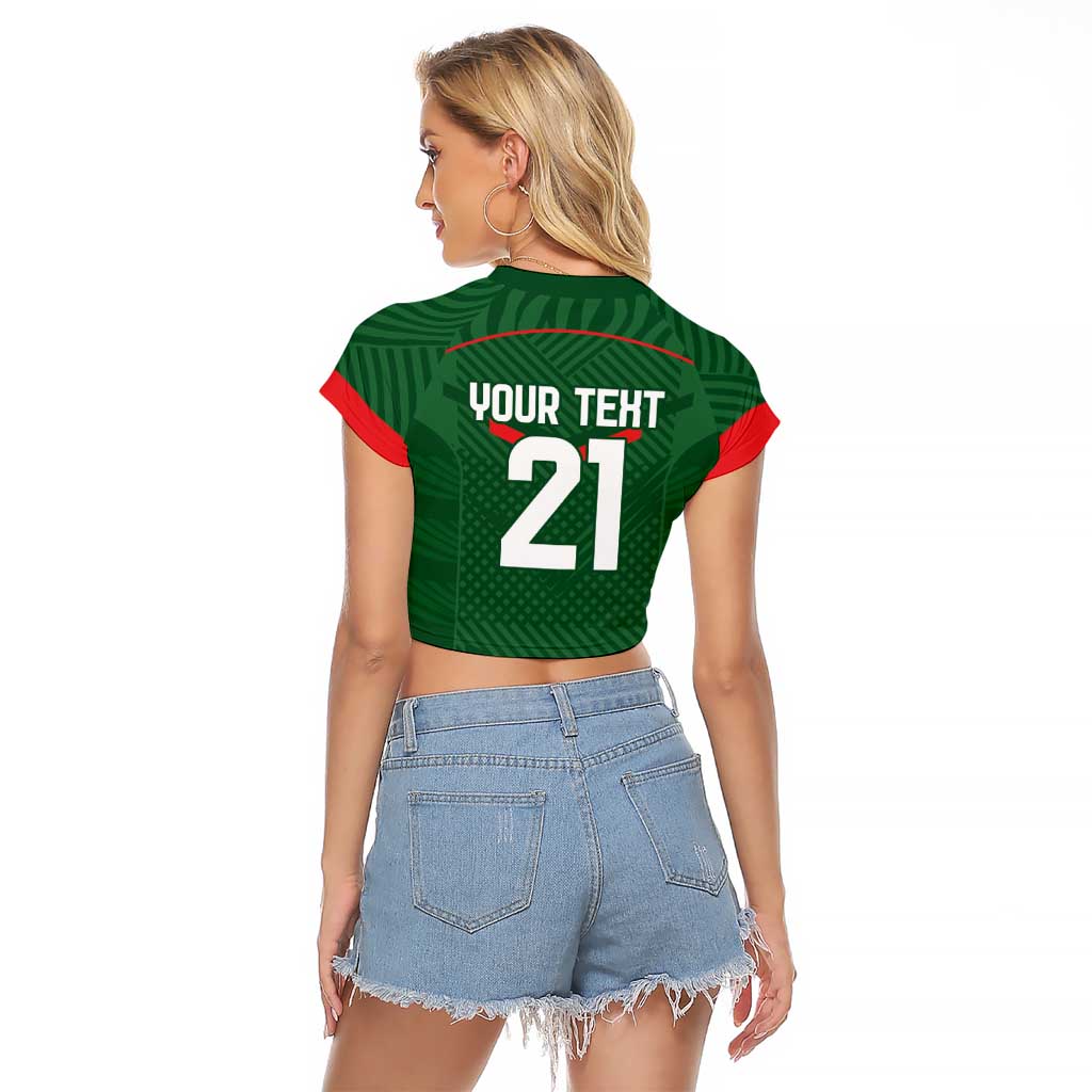 Custom Bangladesh Cricket Raglan Cropped T Shirt Go Tigers Sporty Version - Wonder Print Shop