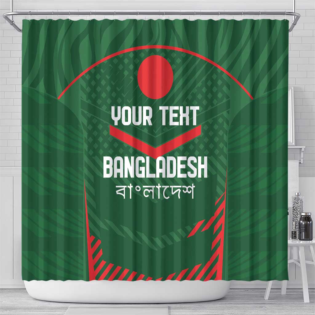 Custom Bangladesh Cricket Shower Curtain Go Tigers Sporty Version
