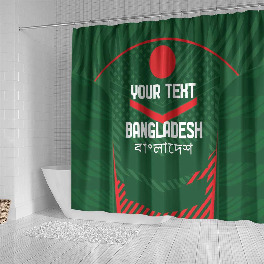Custom Bangladesh Cricket Shower Curtain Go Tigers Sporty Version