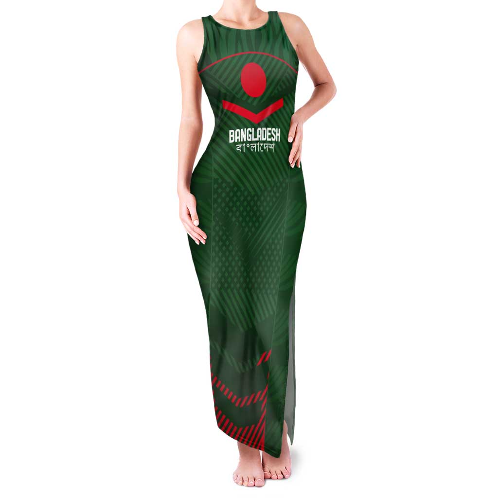 Custom Bangladesh Cricket Tank Maxi Dress Go Tigers Sporty Version - Wonder Print Shop