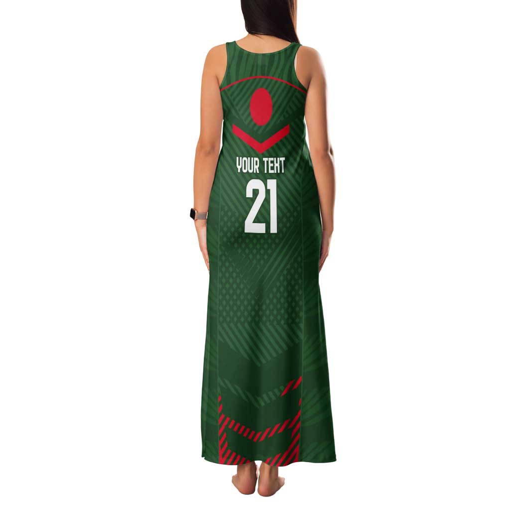 Custom Bangladesh Cricket Tank Maxi Dress Go Tigers Sporty Version - Wonder Print Shop