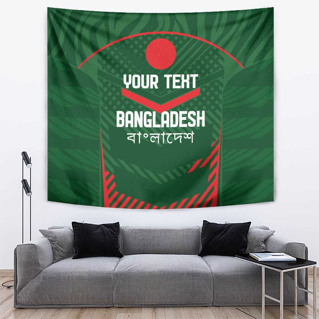 Custom Bangladesh Cricket Tapestry Go Tigers Sporty Version - Wonder Print Shop