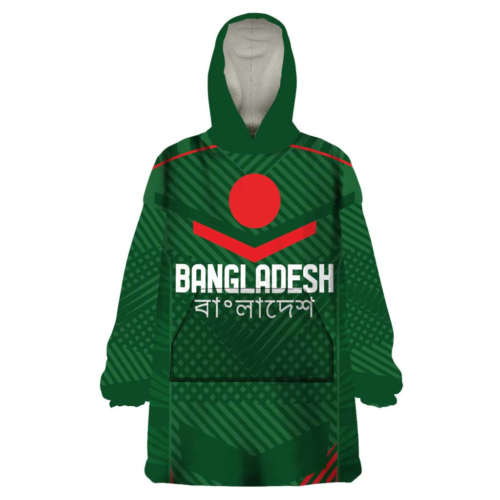 Custom Bangladesh Cricket Wearable Blanket Hoodie Go Tigers Sporty Version - Wonder Print Shop