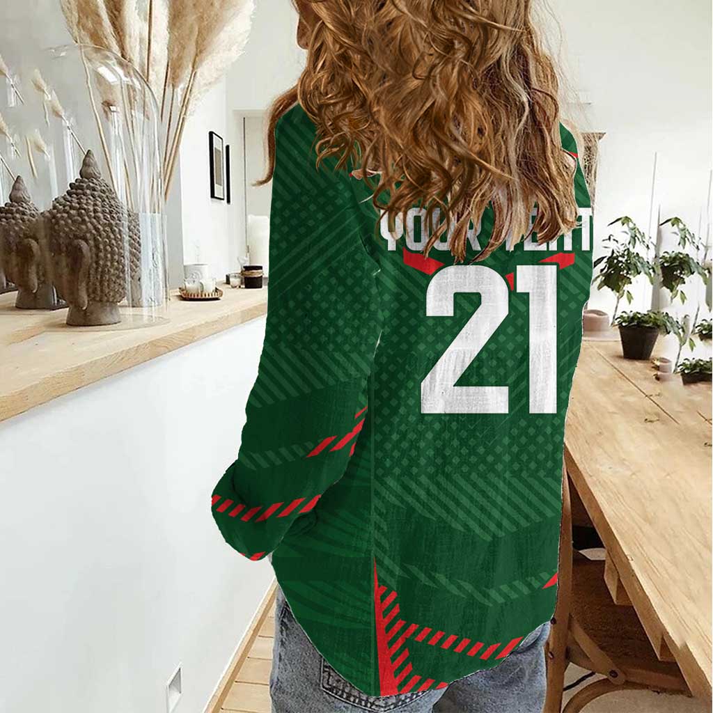 Custom Bangladesh Cricket Women Casual Shirt Go Tigers Sporty Version - Wonder Print Shop