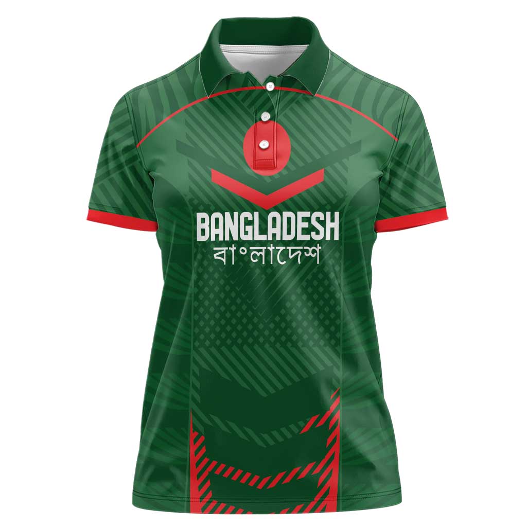 Custom Bangladesh Cricket Women Polo Shirt Go Tigers Sporty Version - Wonder Print Shop