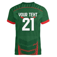 Custom Bangladesh Cricket Women V-Neck T-Shirt Go Tigers Sporty Version - Wonder Print Shop