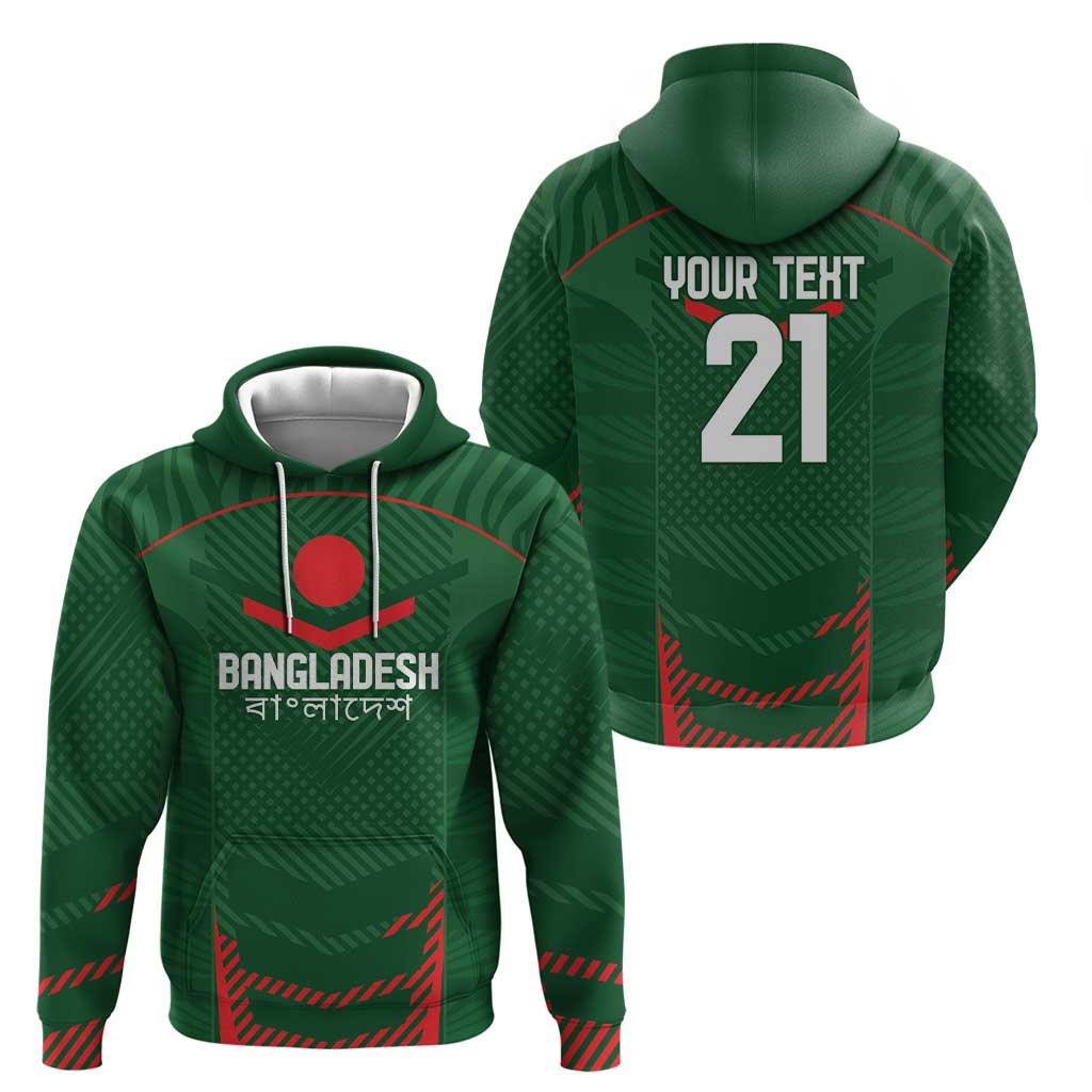 Custom Bangladesh Cricket Zip Hoodie Go Tigers Sporty Version - Wonder Print Shop