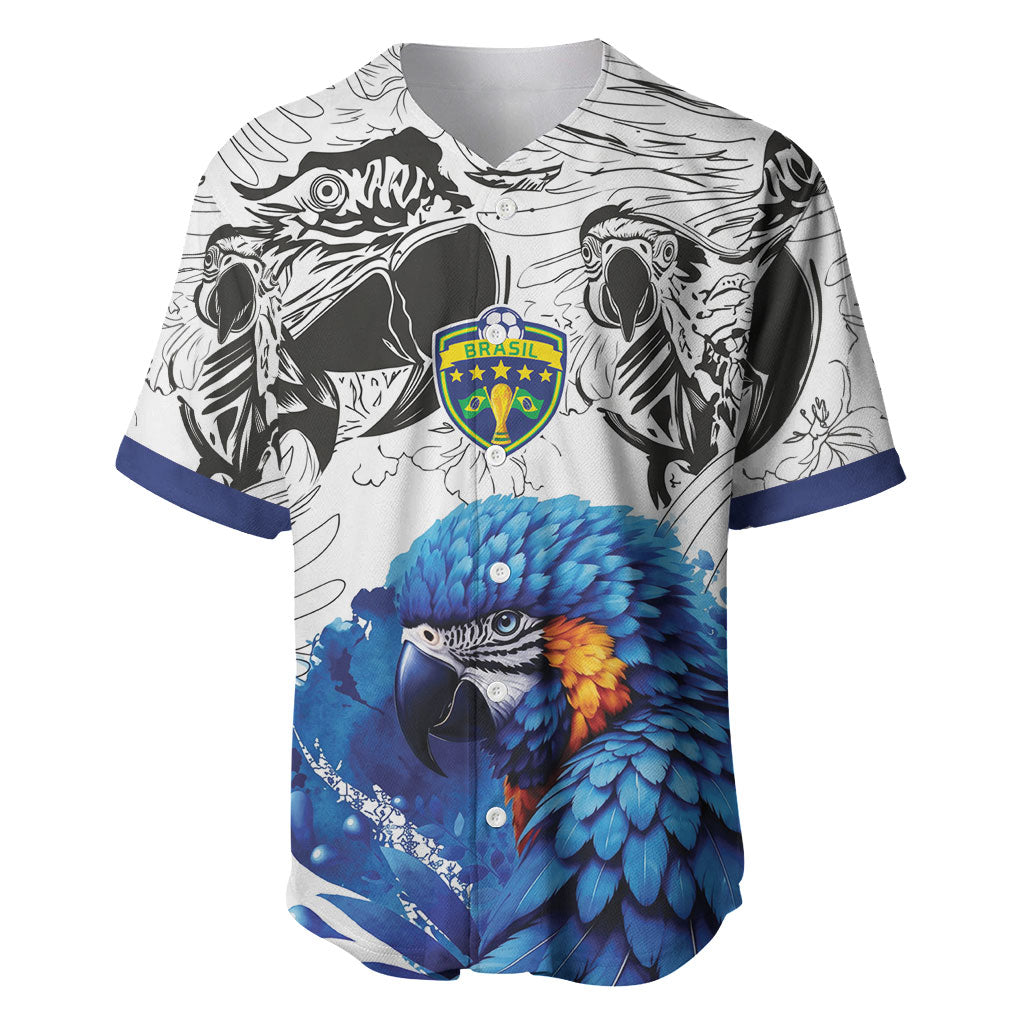 Custom Brasil Concept Guacamayo 2026 Floral Baseball Jersey Blue Edition