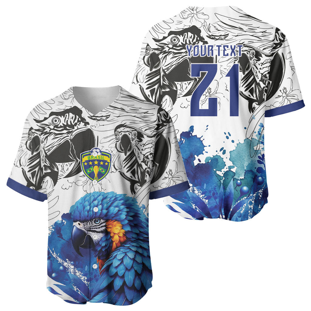 Custom Brasil Concept Guacamayo 2026 Floral Baseball Jersey Blue Edition