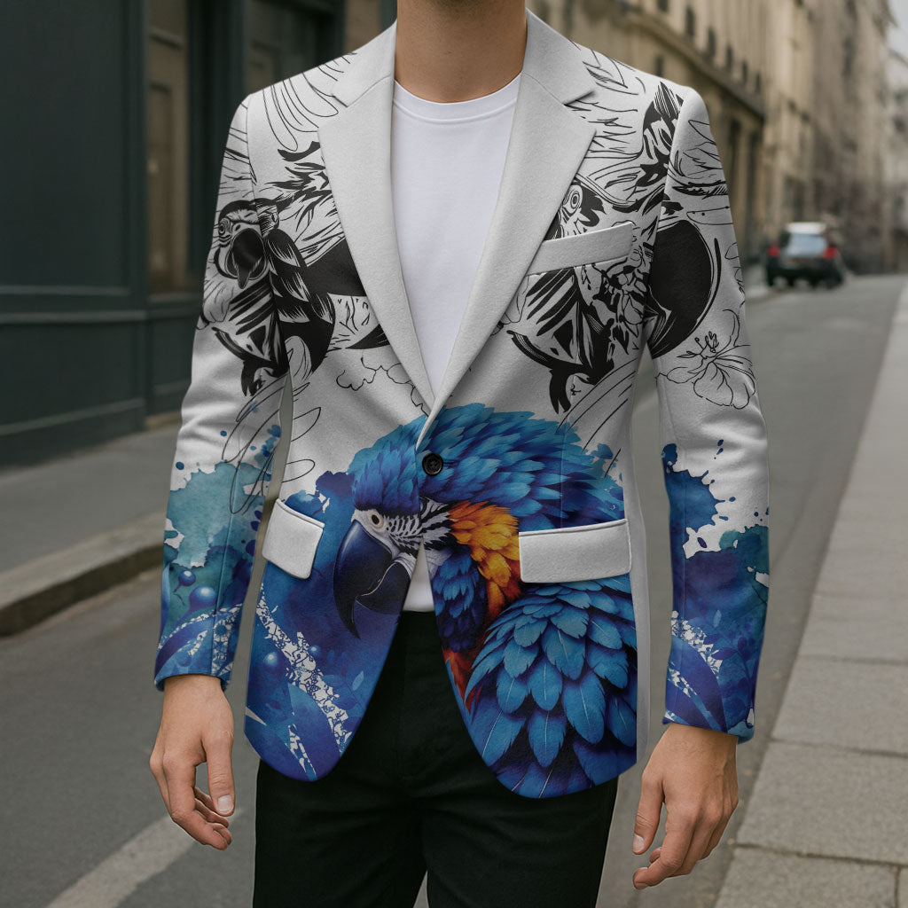 Custom Brasil Concept Guacamayo 2026 Floral Blazer Blue Edition