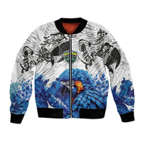 Custom Brasil Concept Guacamayo 2026 Floral Bomber Jacket Blue Edition