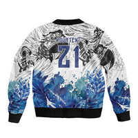 Custom Brasil Concept Guacamayo 2026 Floral Bomber Jacket Blue Edition