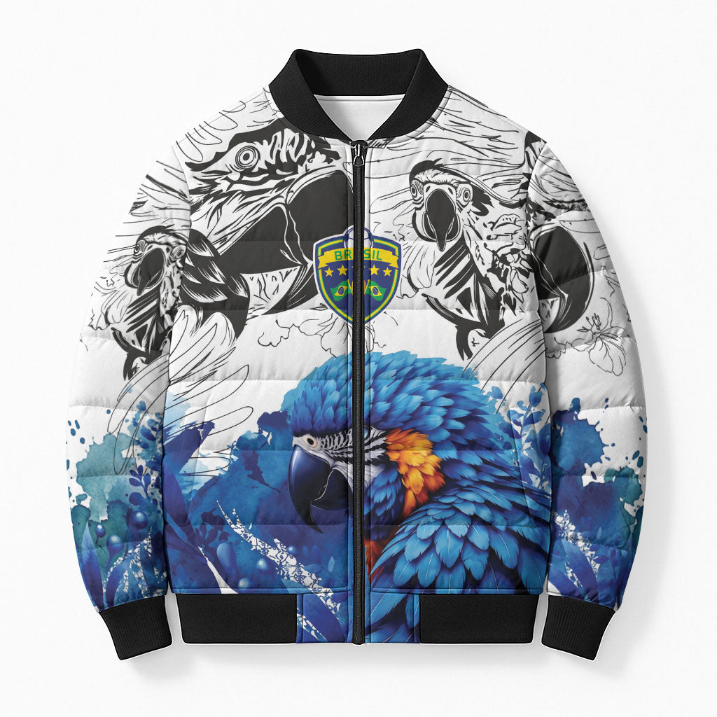 Custom Brasil Concept Guacamayo 2026 Floral Bomber Puffer Jacket Blue Edition