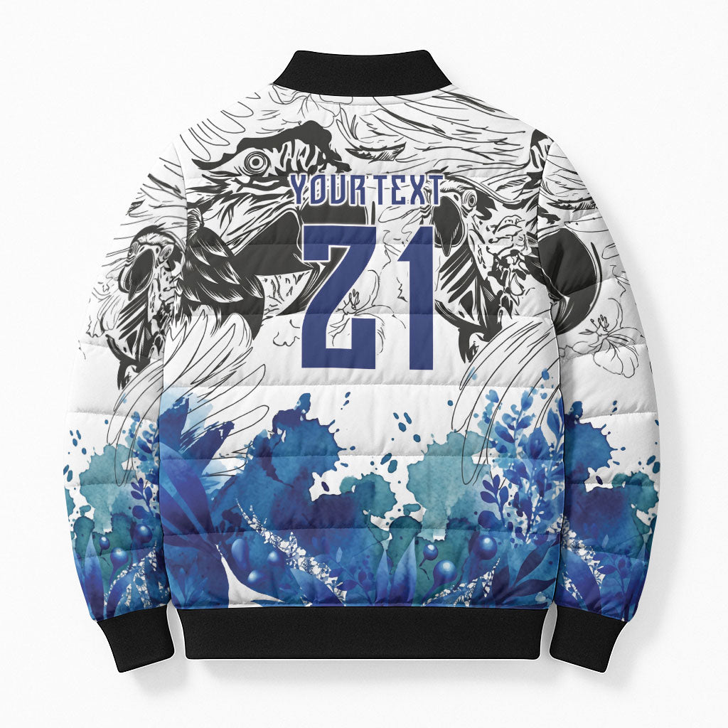 Custom Brasil Concept Guacamayo 2026 Floral Bomber Puffer Jacket Blue Edition