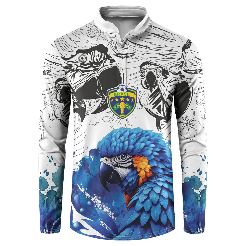Custom Brasil Concept Guacamayo 2026 Floral Button Sweatshirt Blue Edition