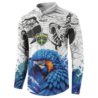 Custom Brasil Concept Guacamayo 2026 Floral Button Sweatshirt Blue Edition