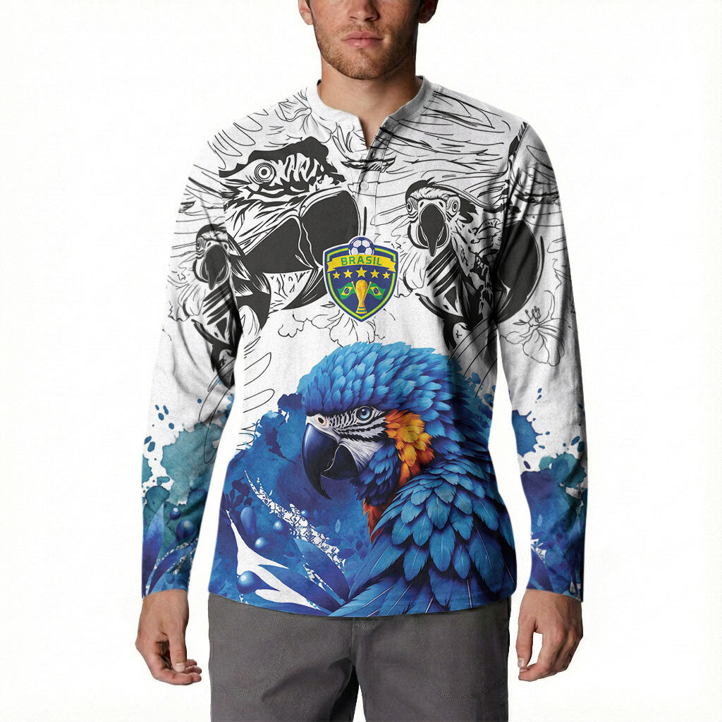 Custom Brasil Concept Guacamayo 2026 Floral Button Sweatshirt Blue Edition