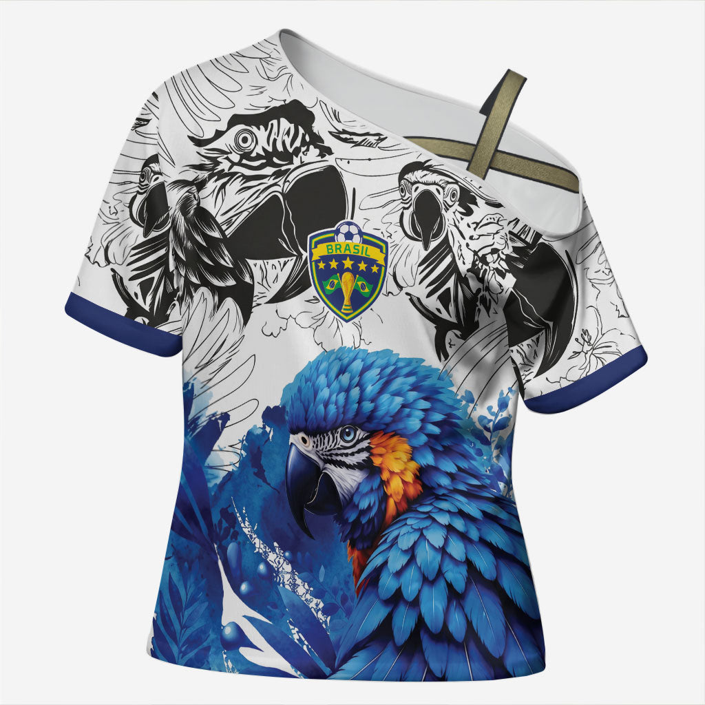 Custom Brasil Concept Guacamayo 2026 Floral Cross Shoulder Shirt Blue Edition