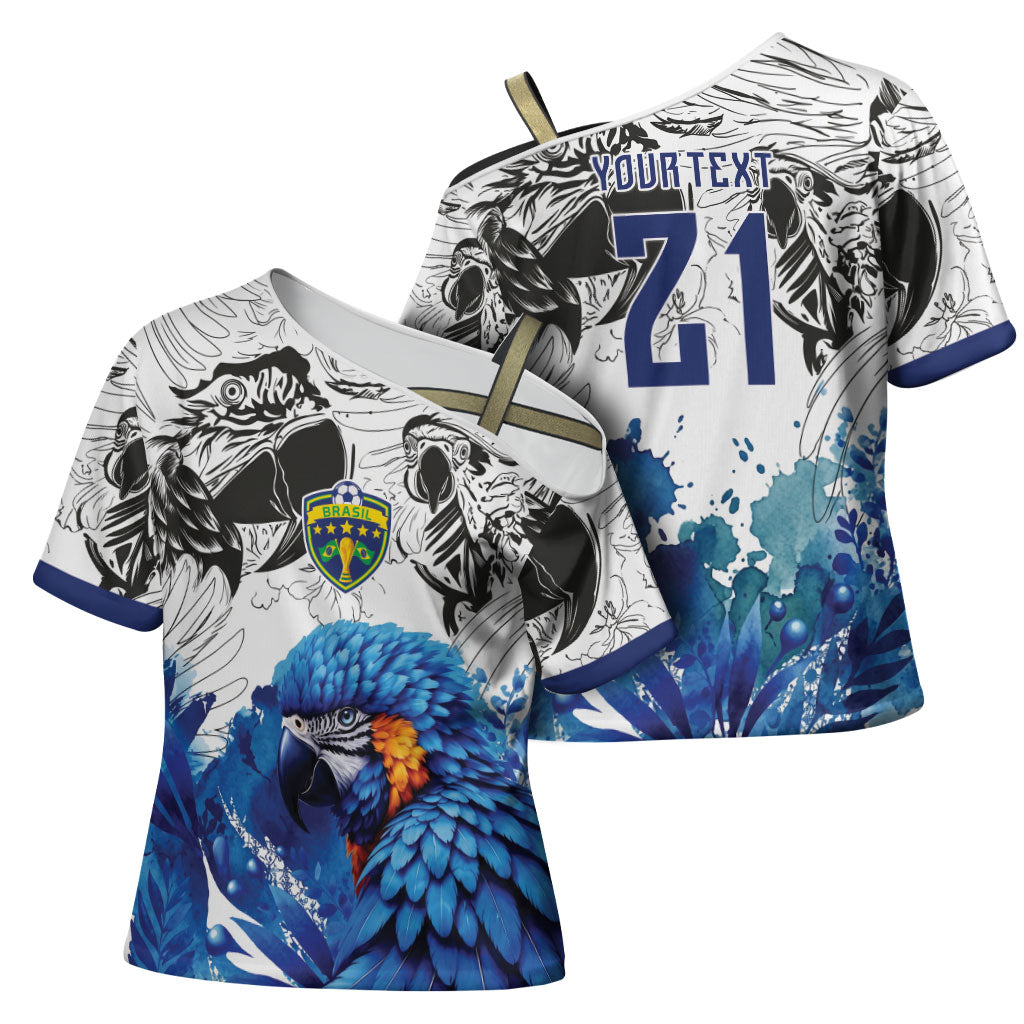 Custom Brasil Concept Guacamayo 2026 Floral Cross Shoulder Shirt Blue Edition