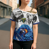 Custom Brasil Concept Guacamayo 2026 Floral Cross Shoulder Shirt Blue Edition