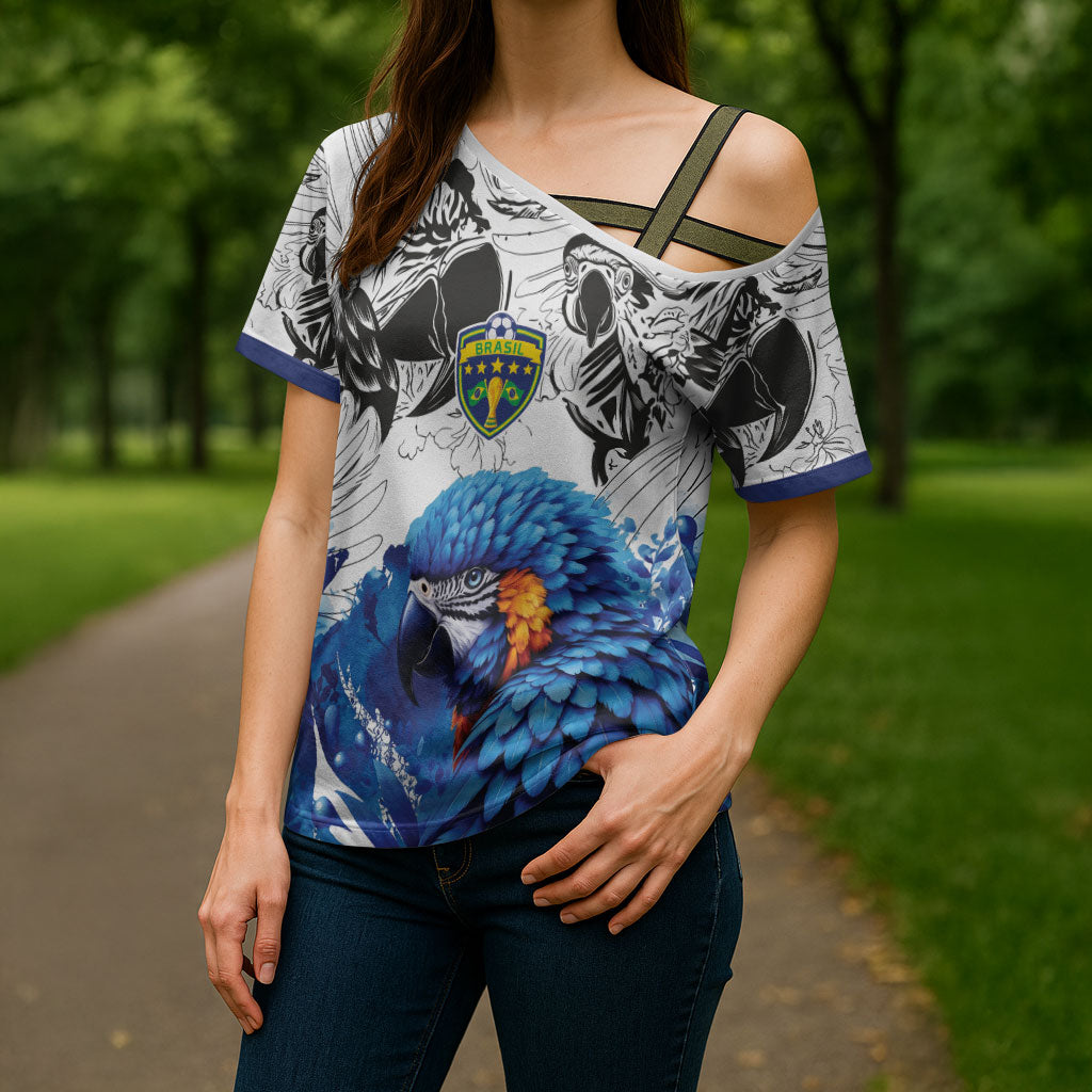 Custom Brasil Concept Guacamayo 2026 Floral Cross Shoulder Shirt Blue Edition