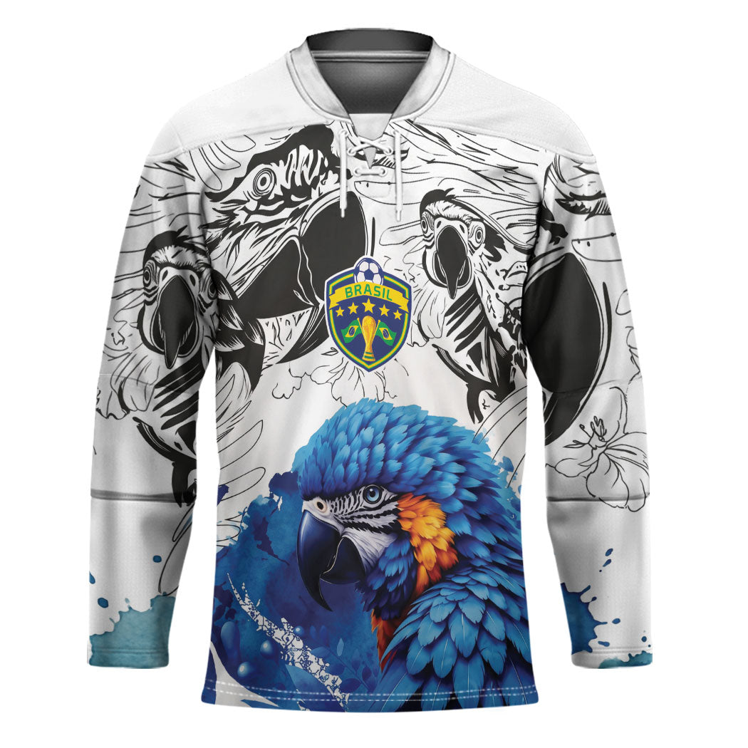 Custom Brasil Concept Guacamayo 2026 Floral Hockey Jersey Blue Edition