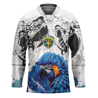 Custom Brasil Concept Guacamayo 2026 Floral Hockey Jersey Blue Edition