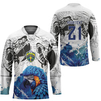 Custom Brasil Concept Guacamayo 2026 Floral Hockey Jersey Blue Edition