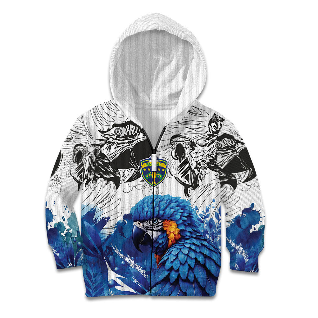 Custom Brasil Concept Guacamayo 2026 Floral Kid Hoodie Blue Edition