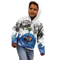 Custom Brasil Concept Guacamayo 2026 Floral Kid Hoodie Blue Edition