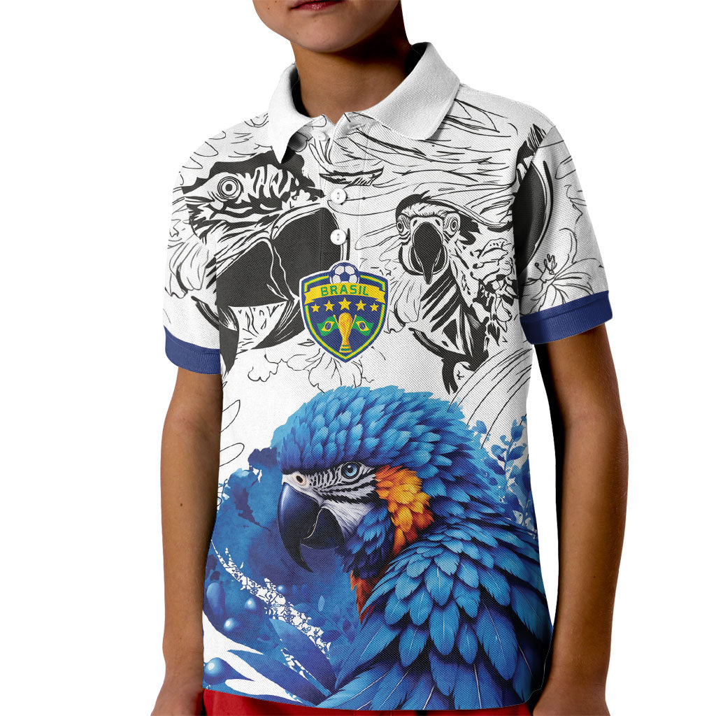 Custom Brasil Concept Guacamayo 2026 Floral Kid Polo Shirt Blue Edition