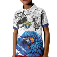 Custom Brasil Concept Guacamayo 2026 Floral Kid Polo Shirt Blue Edition
