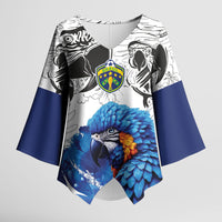 Custom Brasil Concept Guacamayo 2026 Floral Kimono Sleeve Blouse Blue Edition