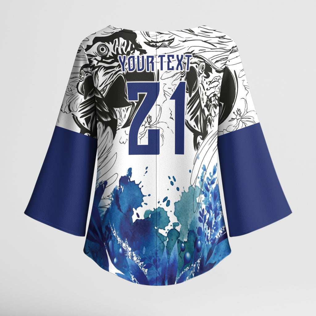 Custom Brasil Concept Guacamayo 2026 Floral Kimono Sleeve Blouse Blue Edition