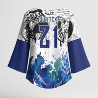Custom Brasil Concept Guacamayo 2026 Floral Kimono Sleeve Blouse Blue Edition