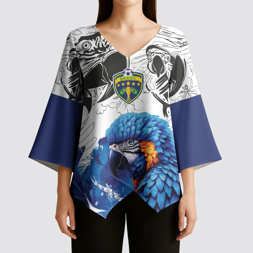 Custom Brasil Concept Guacamayo 2026 Floral Kimono Sleeve Blouse Blue Edition