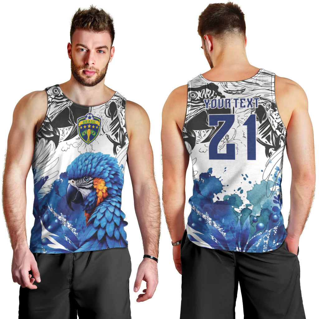 Custom Brasil Concept Guacamayo 2026 Floral Men Tank Top Blue Edition
