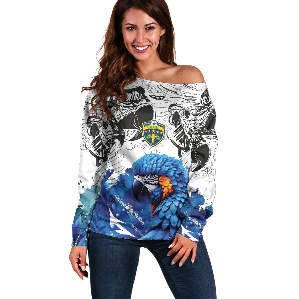 Custom Brasil Concept Guacamayo 2026 Floral Off Shoulder Sweater Blue Edition