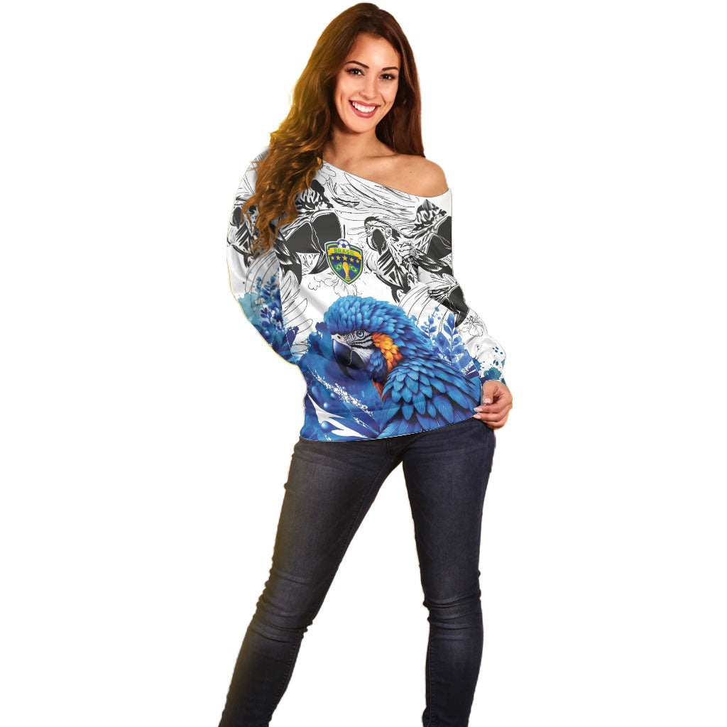 Custom Brasil Concept Guacamayo 2026 Floral Off Shoulder Sweater Blue Edition