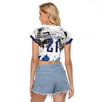 Custom Brasil Concept Guacamayo 2026 Floral Raglan Cropped T Shirt Blue Edition
