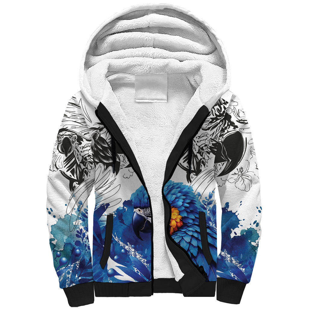 Custom Brasil Concept Guacamayo 2026 Floral Sherpa Hoodie Blue Edition