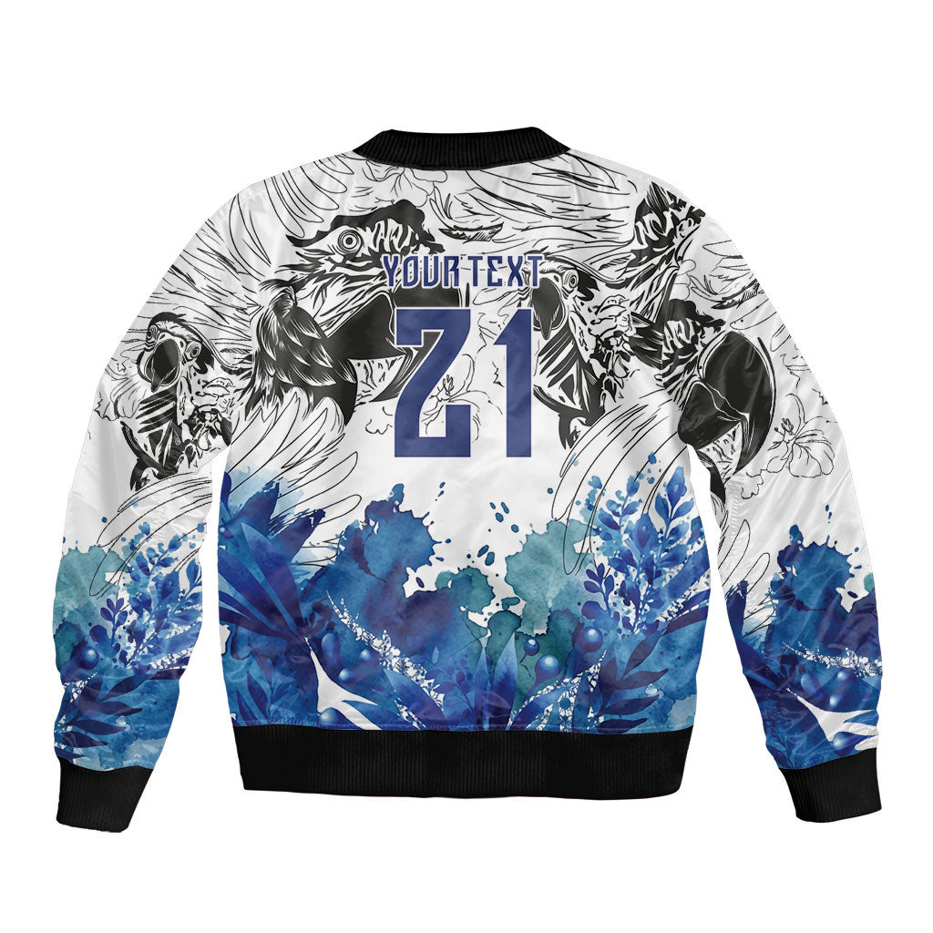 Custom Brasil Concept Guacamayo 2026 Floral Sleeve Zip Bomber Jacket Blue Edition