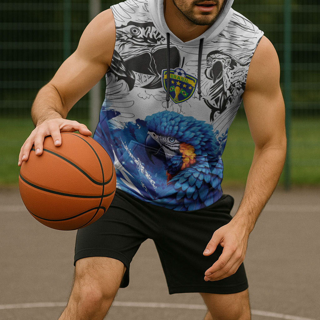 Custom Brasil Concept Guacamayo 2026 Floral Sleeveless Hoodie Blue Edition