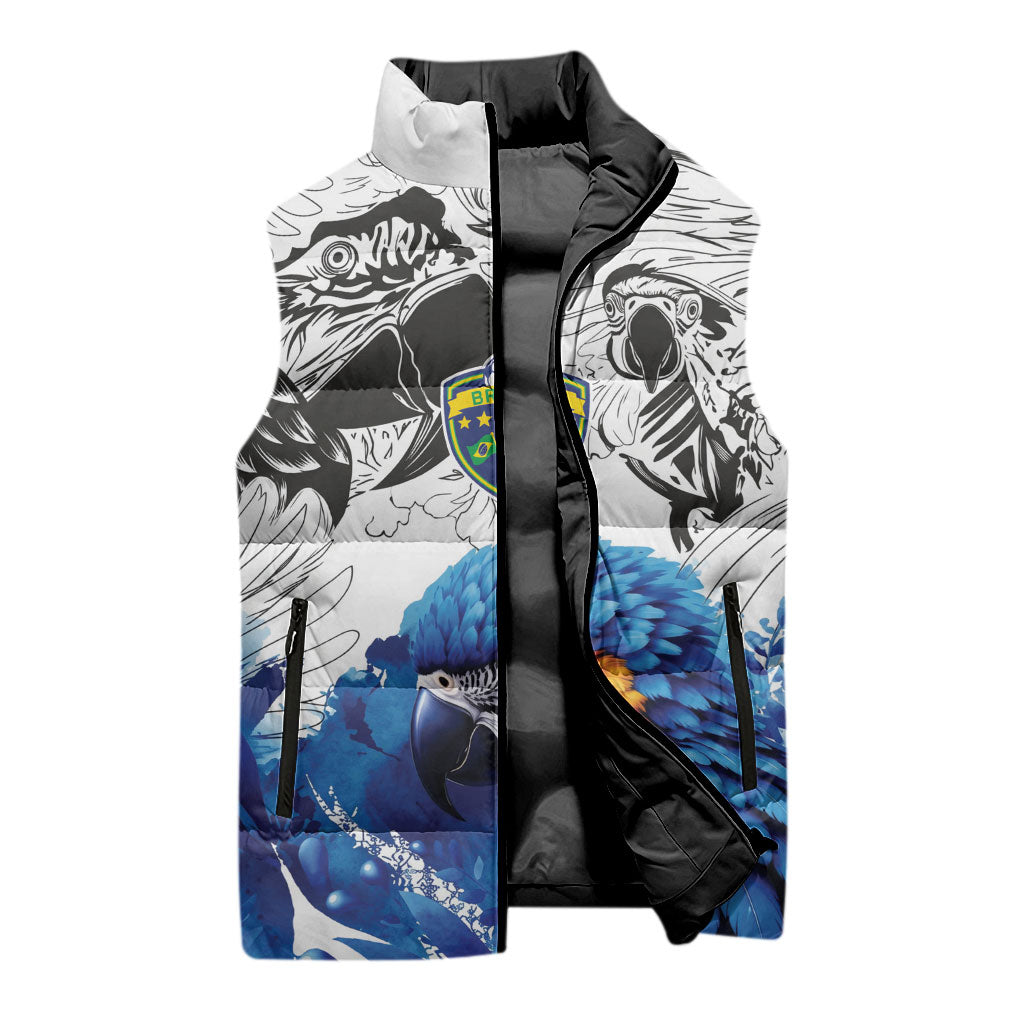 Custom Brasil Concept Guacamayo 2026 Floral Sleeveless Puffer Jacket Blue Edition