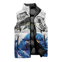 Custom Brasil Concept Guacamayo 2026 Floral Sleeveless Puffer Jacket Blue Edition