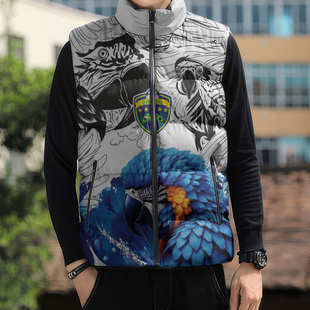 Custom Brasil Concept Guacamayo 2026 Floral Sleeveless Puffer Jacket Blue Edition